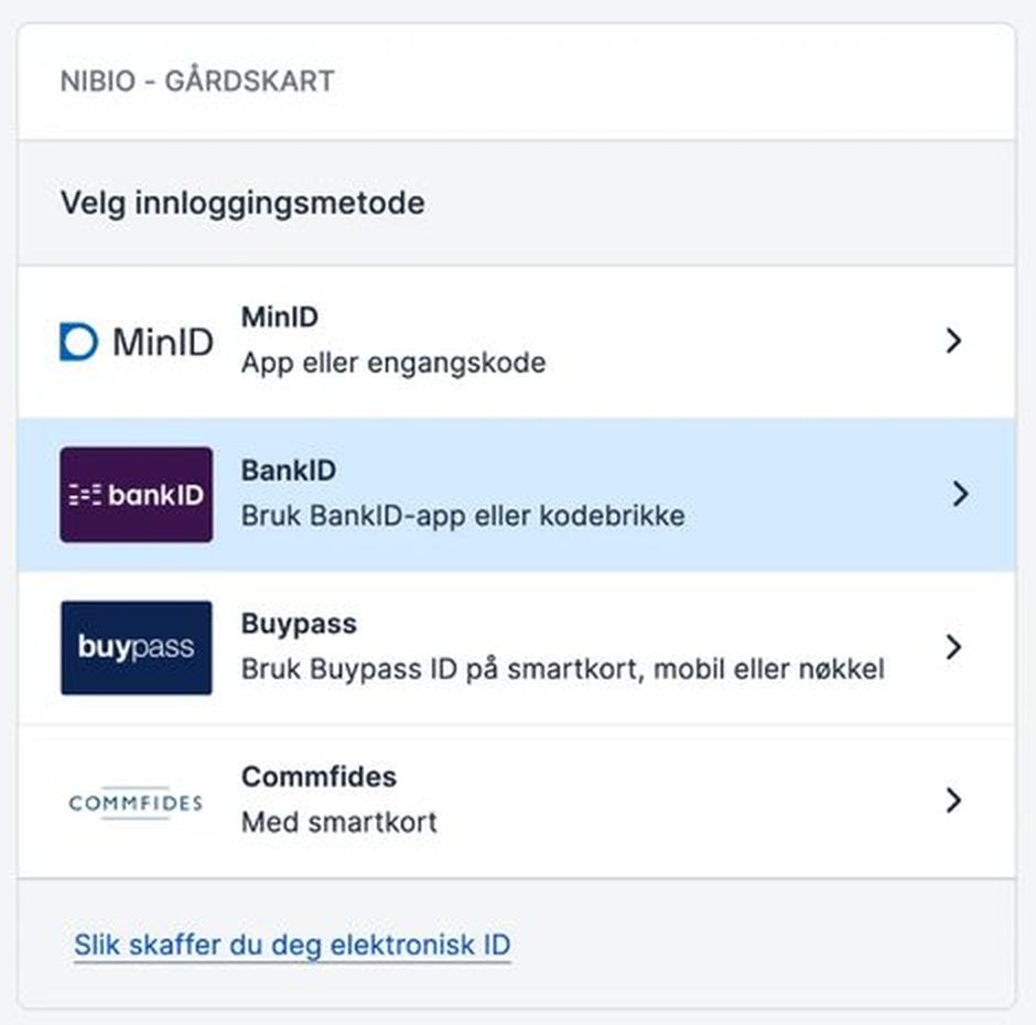 ID-porten: velg innloggingsmetode