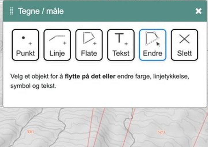 Endre-verktøyet: velg et objekt for å flytte på det