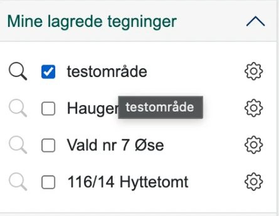 Mine lagrede tegninger i sidemenyen